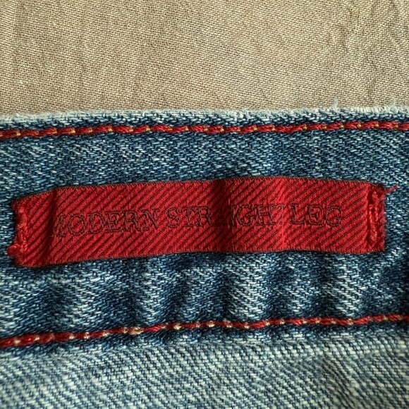 Vintage Banana Republic Raw Hem‎ Straight Leg Jeans Size 34 Waist, Large - Picture 7 of 9